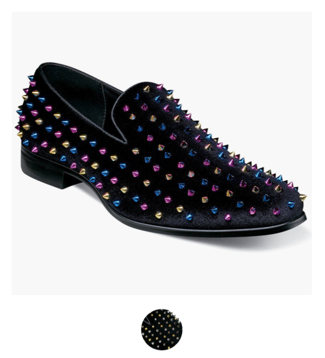 EXCELLENT CONDITION STACY ADAMS SPIRE SPIKED SLIP ON‎ LOAFERS IN BLACK Stacy Adams Men main image 3