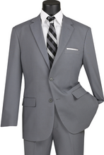 Load image into Gallery viewer, Regular Fit Single Breasted Suit in Medium Gray &amp; Light Blue