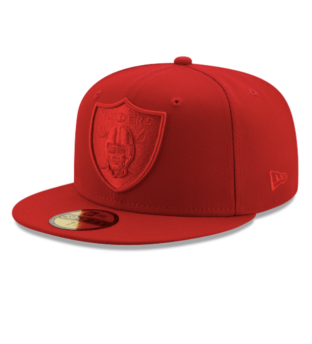 Raiders New Era 59Fifty 5950 Fitted Red On Red Cap