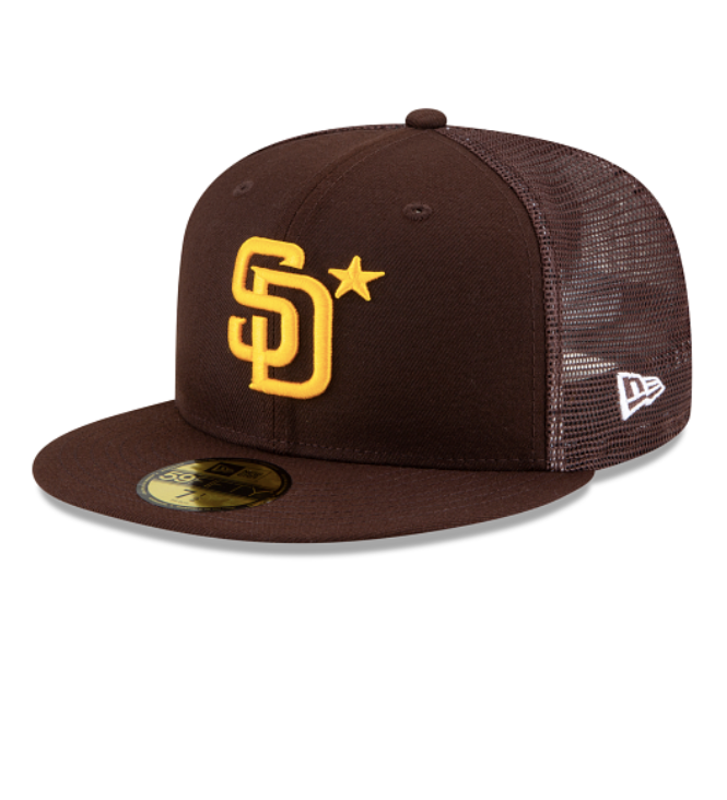 New Era 59FIFTY San Diego Padres 5950 Patch Fitted Hat 7 1/2 / Brown
