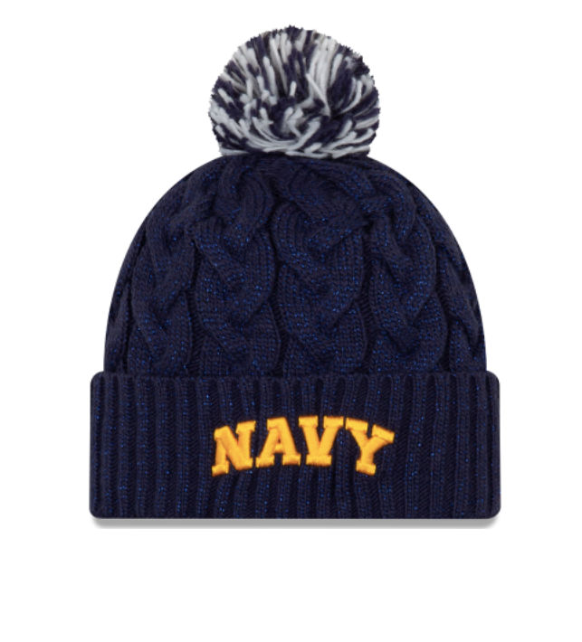 Navy Cable Knit Hat