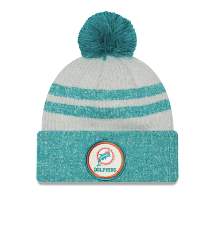 Miami Dolphins BIG-SCREEN Knit Beanie Hat by New Era