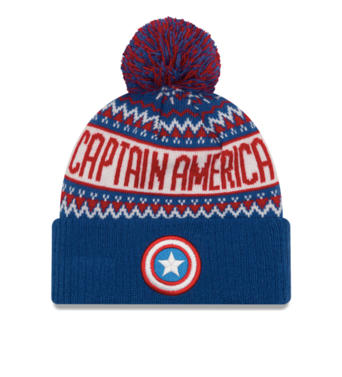 Captain America Wintery Pom Beanie