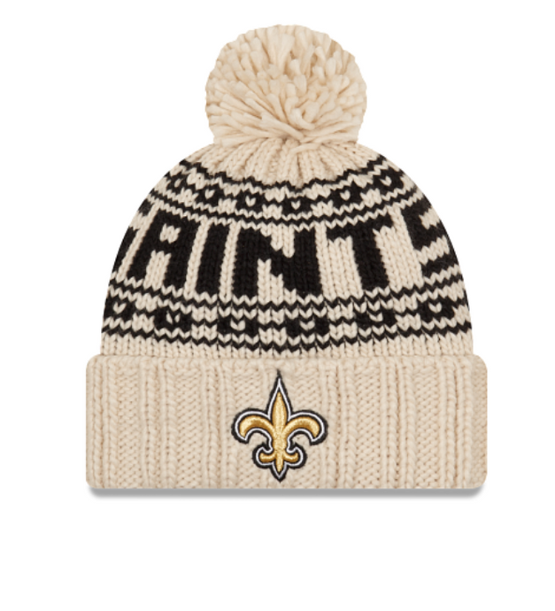 New Orleans Saints Pom Knit New Era Knit Beanie