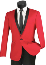 Load image into Gallery viewer, Slim Fit Shawl Collar Tux in Black, Grey, Burgundy, Ivory, White, Red &amp; Blue. # TSS
