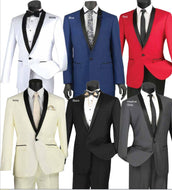Slim Fit Shawl Collar Tux in Black, Grey, Burgundy, Ivory, White, Red & Blue. # TSS