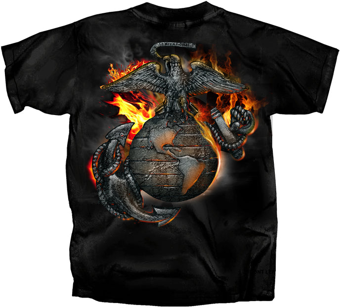 Marine Globe with Flaming Eagle