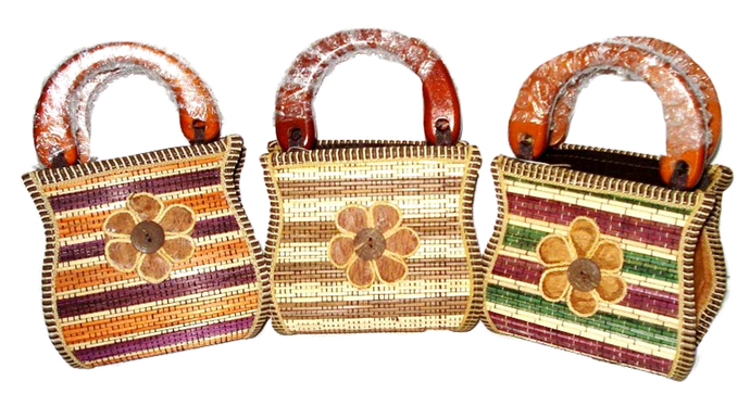 Mini Bag with Two Wooden Handles