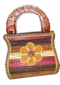 Mini Bag with Two Wooden Handles