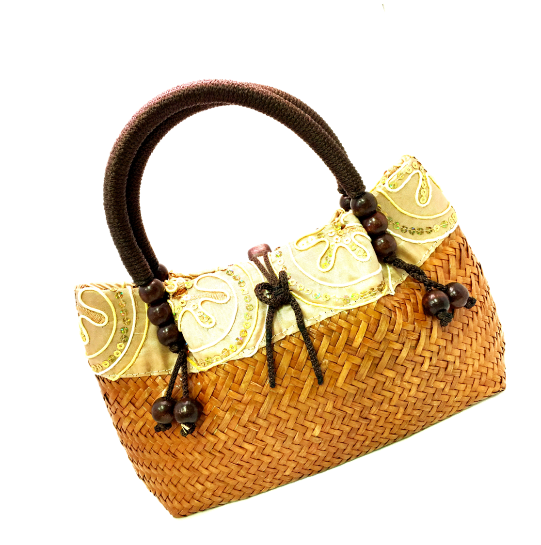 Bamboo Tote with Brown Rope Handle