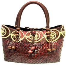 Load image into Gallery viewer, Bamboo Tote with Brown Rope Handle