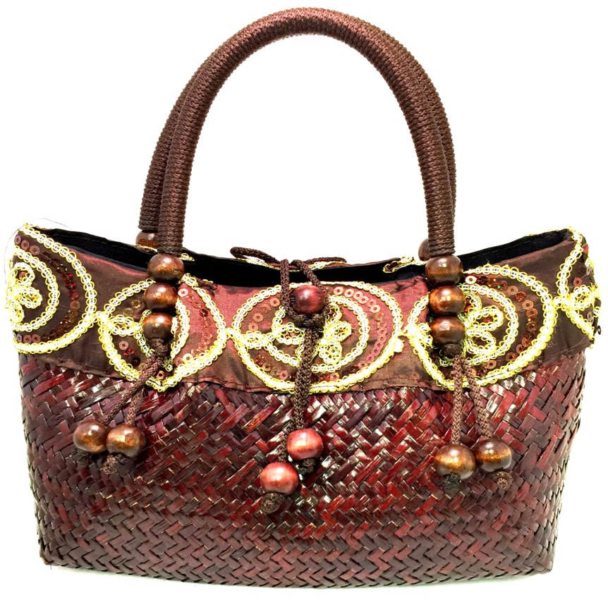 Bamboo Tote with Brown Rope Handle