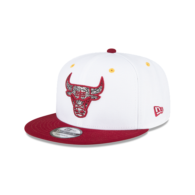 Chicago Bulls New Era 6X Sidepatch Snapback - White/Dark Red/Gray