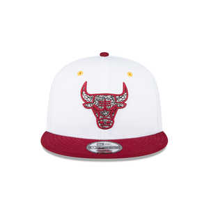 Chicago Bulls New Era 6X Sidepatch Snapback - White/Dark Red/Gray