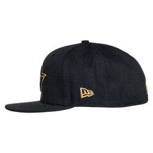 Load image into Gallery viewer, Dallas Cowboys Gold Metallic Star on Black New Era 59Fifty Fitted Cap