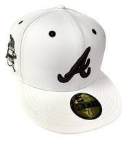 Load image into Gallery viewer, Atlanta Braves New Era 59Fifty 30th Season Side Patch Exclusive Fitted Cap - White with Brown Logos