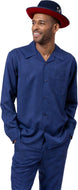 Men's 2 Pc Long Sleeve Navy Leisure Walking Suit