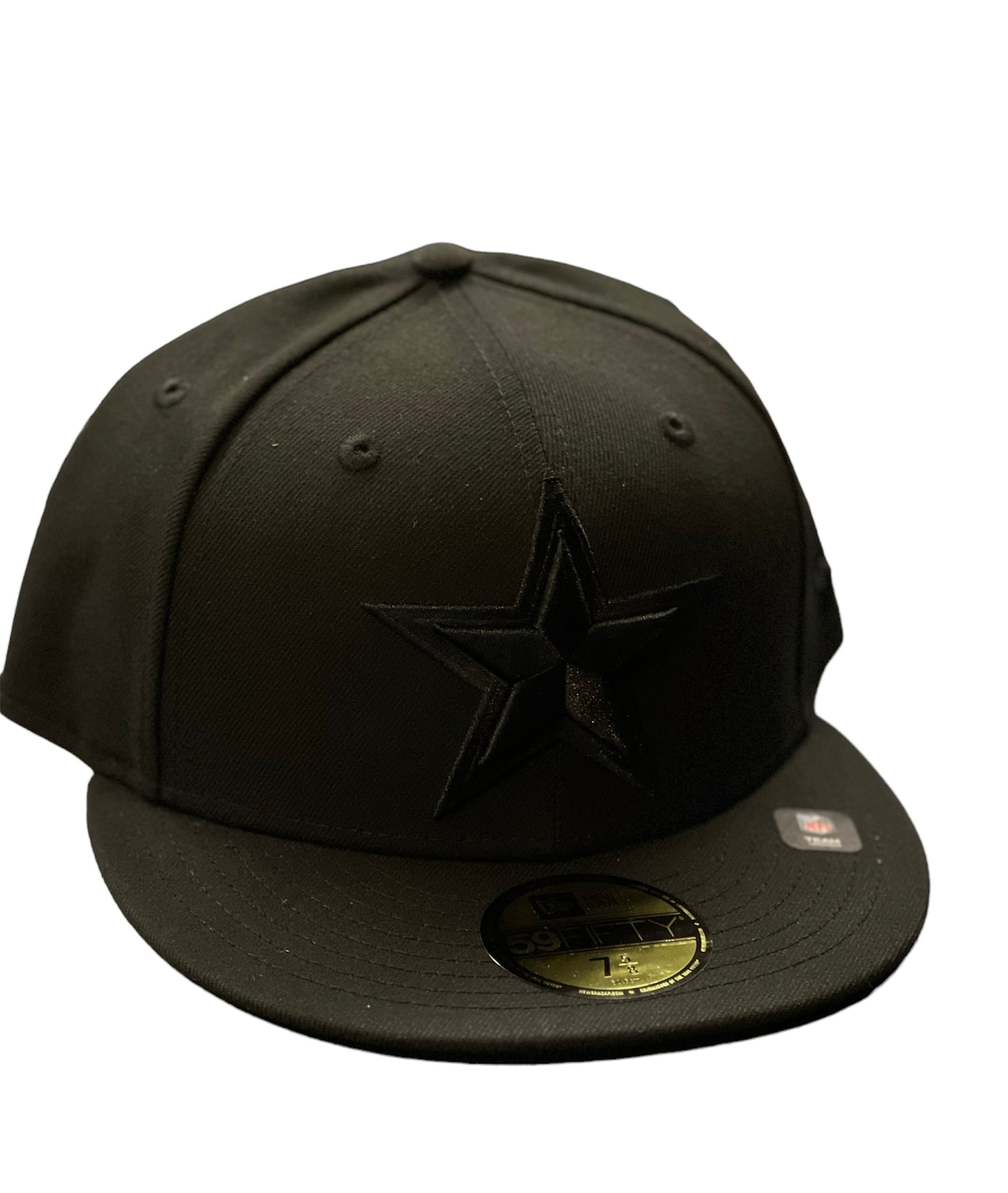 dallas cowboys new era black on black 59fifty fitted hat