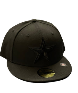 Dallas Cowboys Black on Black New Era 59Fifty 5950 Fitted Cap