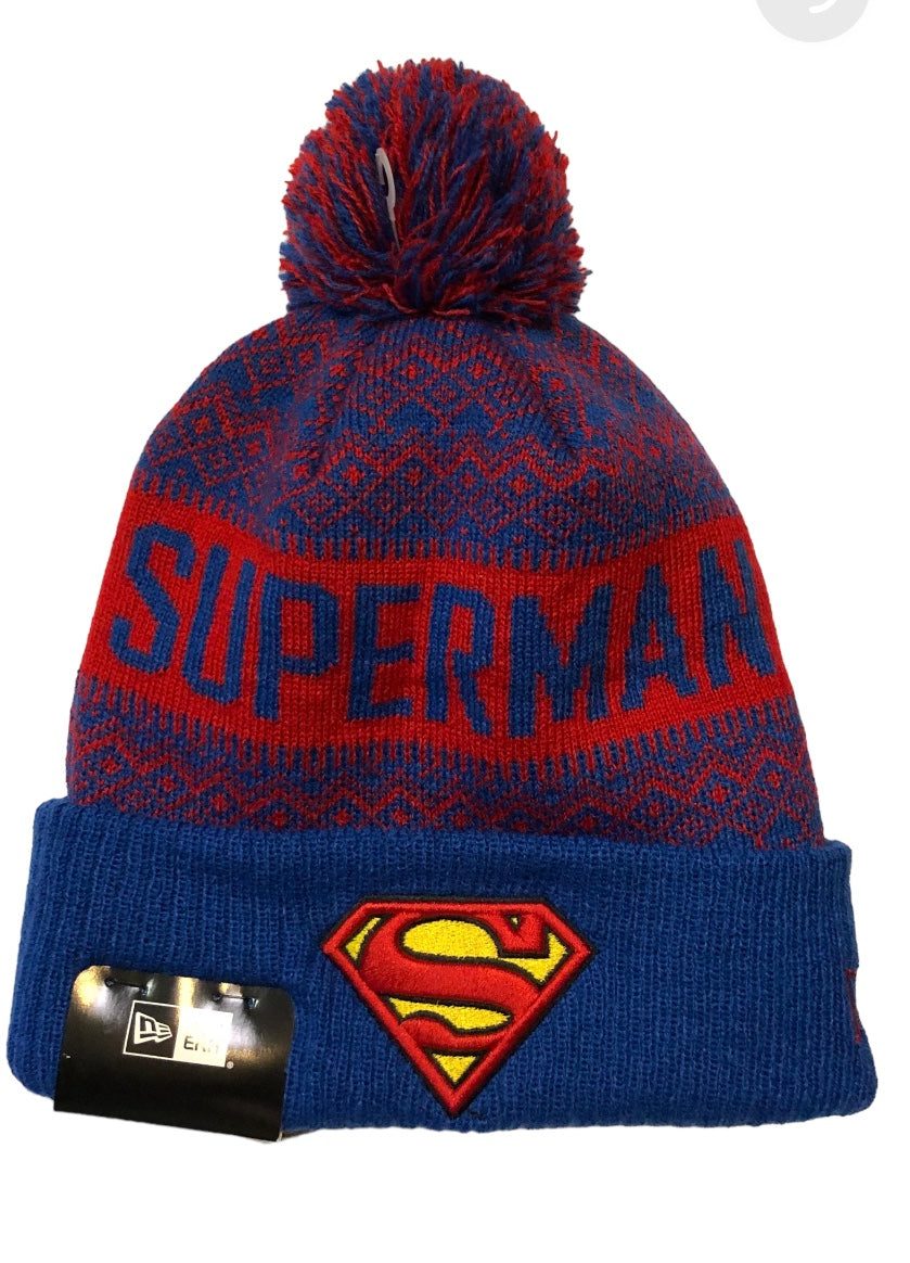 Superman New Era Pom Knit Beanie