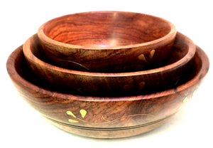 Set of Three Wooden Bowls