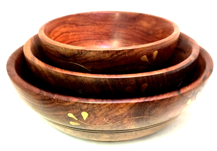 Set of Three Wooden Bowls