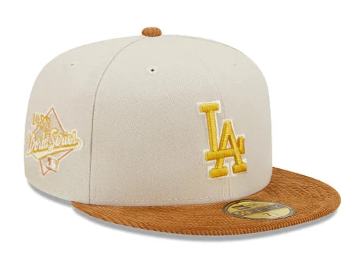 Los Angeles Dodgers New Era 59Fifty 5950 Corduroy Visor Fitted Cap