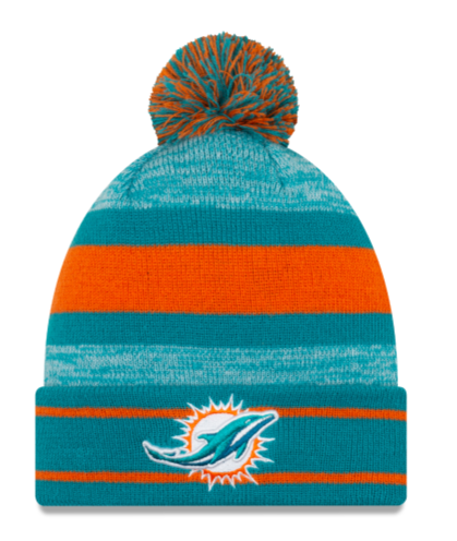 Miami Dolphins Pom Knit Beanie