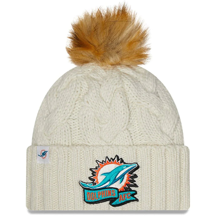 Miami Dolphins Pom Knit Beanie