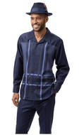 Plaid Navy Leisure Suit