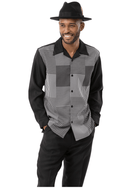 Men's 2 Pc Long Sleeve Black Leisure Walking Suit