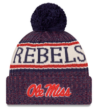 Load image into Gallery viewer, Mississippi Ole Miss Rebels Lined (One Time Removable Pom) Knit New Era Beanie