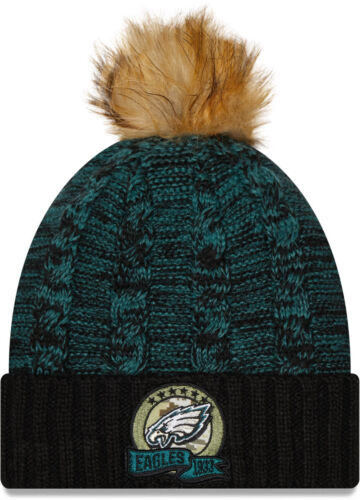 Philadelphia Eagles Pom Knit New Era Salute to Service Beanie