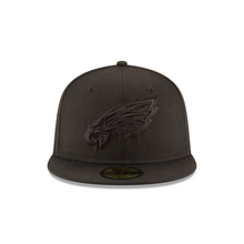 Load image into Gallery viewer, Philadelphia Eagles Black on Black New Era 59Fifty Fitted Cap