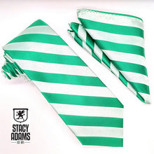 Load image into Gallery viewer, Two Toned Striped Tie and Hanky Set