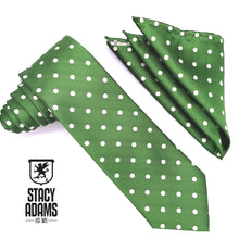 Load image into Gallery viewer, Satin Polka Dot Tie and Hanky Set