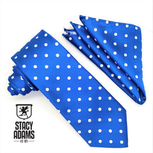 Load image into Gallery viewer, Satin Polka Dot Tie and Hanky Set