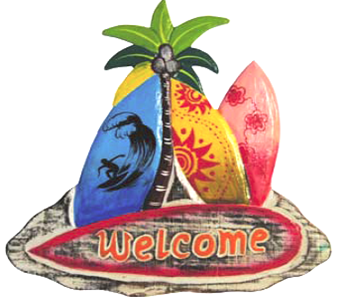 Surfboard Welcome Sign