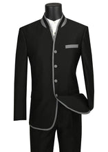 Load image into Gallery viewer, Slim Fit Banded Collar Suit