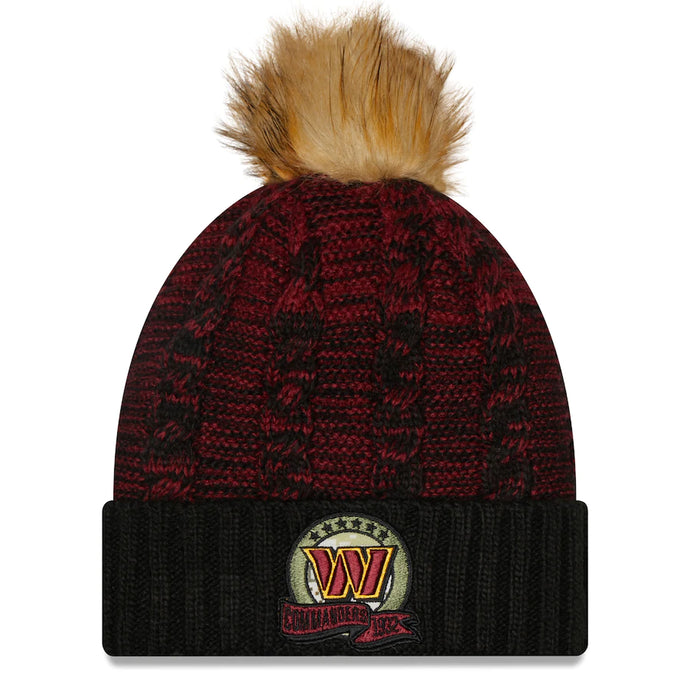 Washington Commanders Pom Knit New Era Salute to Service Beanie